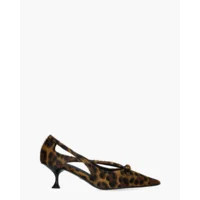 Lola Cruz 038Z90BK Leopard Dames Slingbackpumps