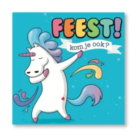 Uitnodigingskaarten - Unicorn dab - 6st. - VBE.2009