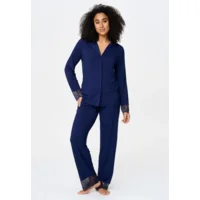 Lingadore Midnight Dreams damespyjama in donkerblauw