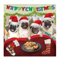 Kaart - Kerst - Tracks - Mopshondjes - XS282A