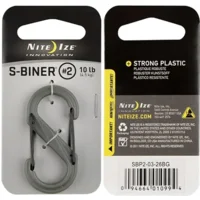 Nite Ize S-Biner Size #2 Plastic Foliage Zwart poorten Karabijnhaak SBP2-03-26BG