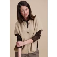 Signe Nature Dames Gilet: Beige, met knopen, mouwloos  ( Signe.1396 )