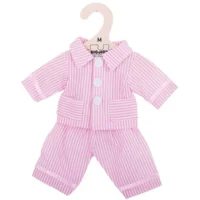 Poppenkleren - Pyjama - Roze / wit - Gestreept - 30cm