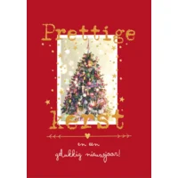 Kaarten - Kerst - Hangpak - Prettige kerst, rood - 10st. - HPK.1012