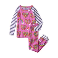 Hatley 2delige Meisjes Pyjama Twisty Rainbow Hearts