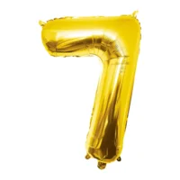 Folieballon - 7 jaar - Goud - 86cm - Zonder vulling