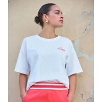 Esqualo T-shirt: Off White / Chili Red, Korte mouw, Voyages ( ESQ.319 )