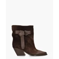 Elena Iachi E4494-B Donkerbruine Dames Enkellaarsjes