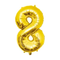 Folieballon - 8 jaar - Goud - 86cm - Zonder vulling