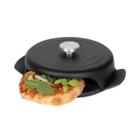 Art oms PIZZA BAKER BBQ MINI ZWART 23X19X6CM ROND GIETIJZER