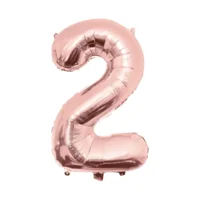 Folieballon - 2 jaar - Rosé goud - 86cm - Zonder vulling
