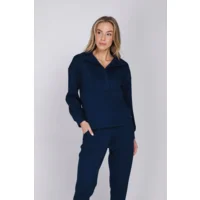 Pastunette dames Home wear: blauw, met rits, ook goed tijdens revalidatie ( PAS.190 )