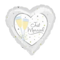 Folieballon - Just married - Hart - 43cm - Zonder vulling