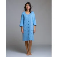 Egatex kamerjas met knopen: 3/4 mouw, Blauw ( EGA.525 )