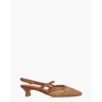 Di Lauro Dania Bruin/Beige Dames Slingbackpumps