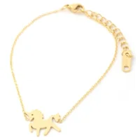 Stainless Steel armbandje Unicorn goud