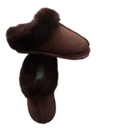 Dames pantoffels met schapenwol - bruin - laag model - maat 36 tot 43 36-37