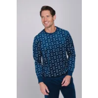 Pastunette Heren Pyjama: Blauw, Fleece, tot 3xl ( PAS.193 )