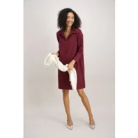 Signe Nature Kleed: Bordeau, Hemdskraag, A lijn ( Signe.1261 )