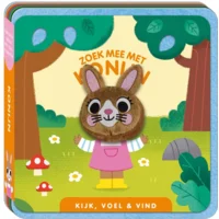 Boek - Vingerpopboek - Kijk, voel en vind - Zoek mee met konijn