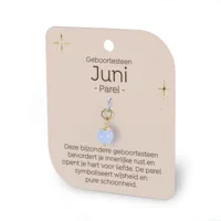 Gouden Charm - Geboortesteen - Juni