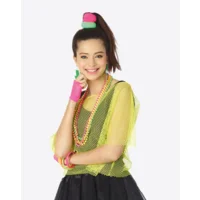 Visnet shirt fluo geel - Neon geel Visnet Topje