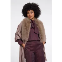 Rino & Pelle Cape met bont: Wendy, mocha latte ( RINO.98 )