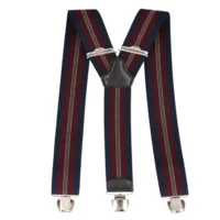 Bretellen Donkerblauw-bordeaux-wit-okergeel