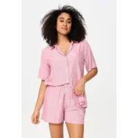 Lingadore Stripes shortama in vieux roze