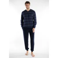 Gotzburg Heren Pyjama: Blauw, Badstof ( GOT.76 )