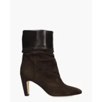 Julie Dee SE4011Donkerbruin Dames Enkellaarsjes