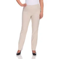 KJ Brand Dames broek: Susie, beige, elastiek in de lenden  bra.343
