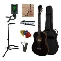 MSA CK110-L-BK LINKSE klassieke gitaar, zwart, met starterset XL