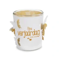 Stralend lichtje - Waxinelichtje met houder - Fijne verjaardag
