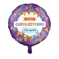 Folieballon - Gefeliciteerd met je verjaardag - 46cm - Zonder vulling