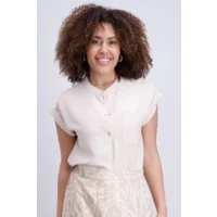 Signe Nature Zomer Bloes: Beige, doorknoop model, kapmouw ( Signe.1387 )