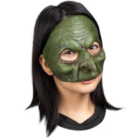 Halfmasker - Oude heks - Groen
