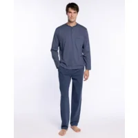 Punto blanco Pyjama Heren: blauw met motief, 100% Katoen ( PUN.79 )