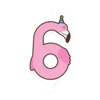 Taartkaarsje - 6 - Flamingo
