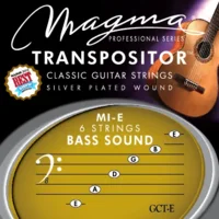 Magma Transpositor GCT-E (6 snaren, low MI/E tuning) 6 snarige bas op klassiekegitaar