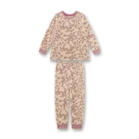 Sanetta Pyjama Meisjes: Velours, ecru / roze ( SAN.166 )