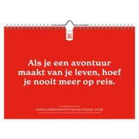 Familie week notitiekalender - 2026 - Oblong - 365 dagen - 29.7x21cm