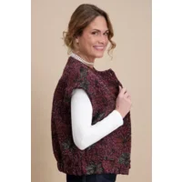 Signe Nature Gilet zonder mouwen: Bordeau, bouclé / Jacquard weving ( Signe.1420 )