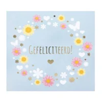 Kaart - Pop-up, licht & muziek - Gefeliciteerd, bloemen - 050A