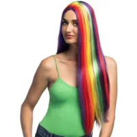 Regenboogpruik met Lange Lokken – Dé Eyecatcher voor Carnaval, Festival of Pride