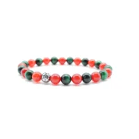 Green And Red Football Bracelet 8mm