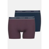Tom Tailor Boxer: Long Pants, Bordeau + blauw, Duopack ( TOM.50 )