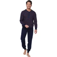 Pastunette Heren Pyjama: Blauw, 100% katoen ( PAS.121 )