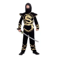 Ninja - Kostuum - Zwart, goud - mt.92/104