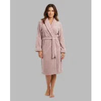 Egatex kamerjas Dames: Roze met bolletjes, Riem, fleece ( EGA.540 )